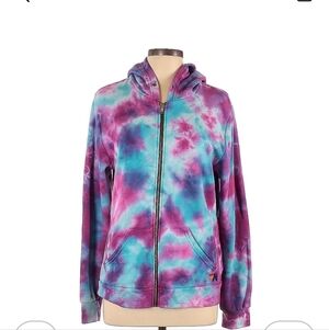 Aviator Nation Purple and Blue Tie-Dye Hoodie